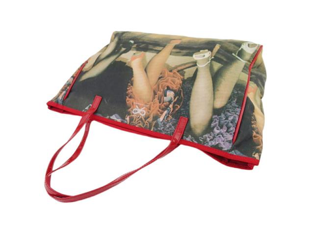 アニヤ・ハインドマーチ Anya Hindmarch トートバッグ転写プリント ベージュレッドブラック レディース 中古_4