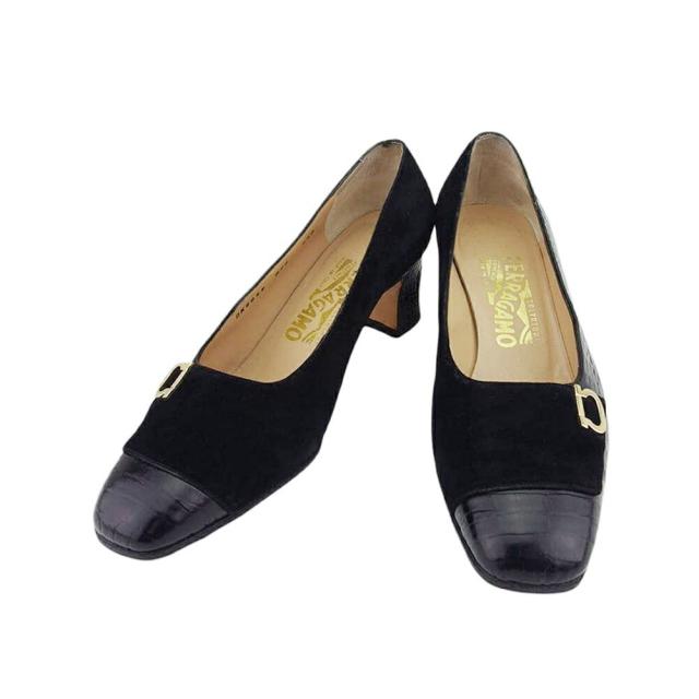 フェラガモ Ferragamo ガンチーニ パンプス 22.5cm 黒