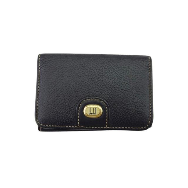 【BIGお買い物ラリー★30%OFFセール中】ダンヒル Dunhill キーケース ロゴプレート ブラック　ゴールド レディース 中古