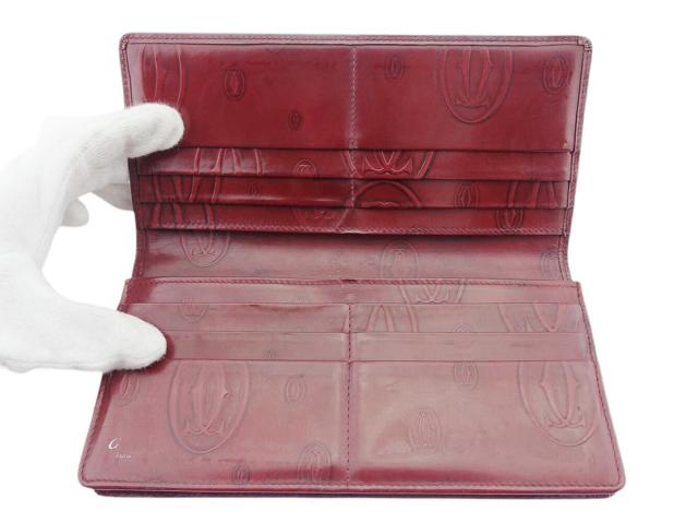 カルティエ CARTIER 長財布ハッピーバースデー ボルドー シルバー