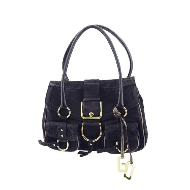 【BIGお買い物ラリー★30%OFFセール中】ドルチェアンドガッバーナ DOLCE&GABBANA ショルダーバッグ異素材コンビ ドルガバ ブラック ゴールド ブラウン レディース 中古