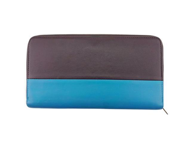 セリーヌ CELINE 長財布バイカラー パープル ブラウン ブルー