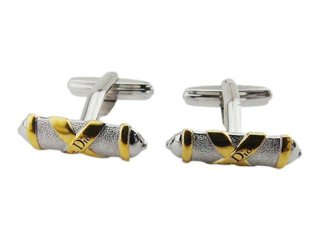 【月末SALE★30%OFF】ディオール Dior カフス シルバーゴールド レディース 中古