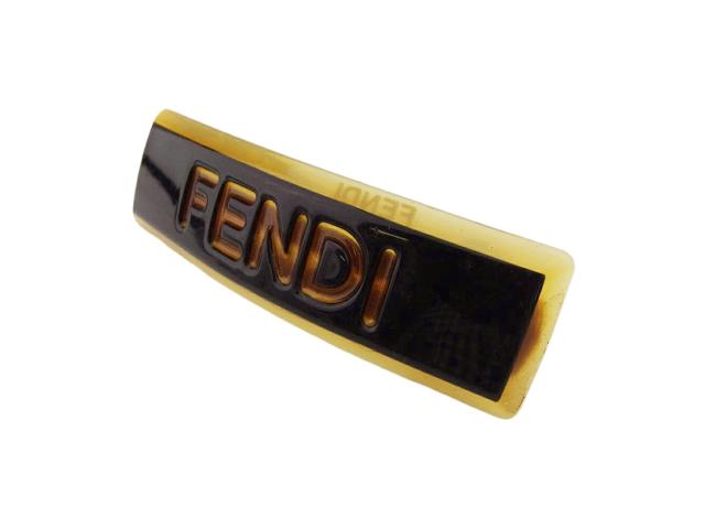 【週末セール★30％OFF】フェンディ FENDI バレッタロゴ ブラック ベージュ レディース 中古_1