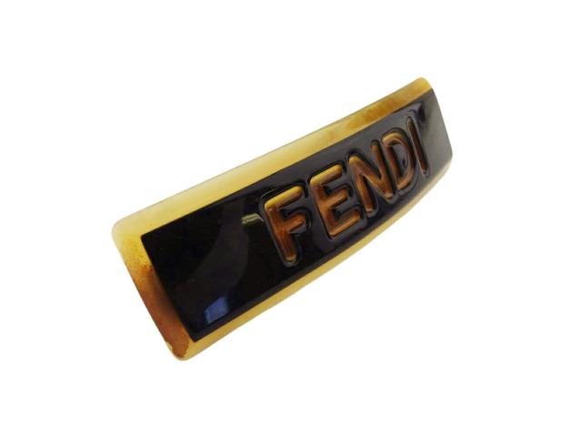 【週末セール★30％OFF】フェンディ FENDI バレッタロゴ ブラック ベージュ レディース 中古_2