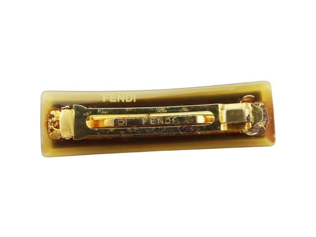 【週末セール★30％OFF】フェンディ FENDI バレッタロゴ ブラック ベージュ レディース 中古_3