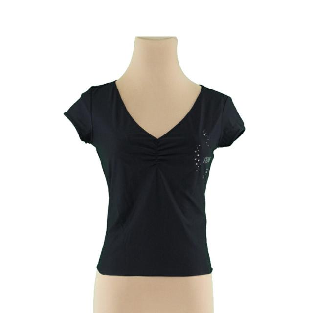 【X'masセール★30%OFF】フェンディ FENDI カットソーラインストーン ♯Usa8サイズ ブラック レディース 中古