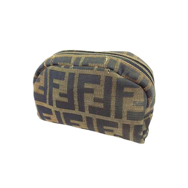 【BIGお買い物ラリー★30%OFFセール中】フェンディ FENDI 化粧ポーチズッカ ブラックベージュブラウン レディース 中古