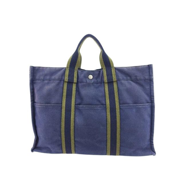 【BIGお買い物ラリー★30%OFFセール中】エルメス HERMES トートバッグ ネイビー カーキ レディース 中古