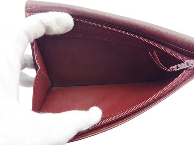 カルティエ CARTIER 三つ折り財布マストライン ボルドー レディース 中古_9