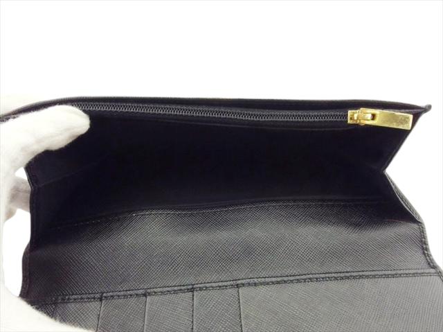 サルヴァトーレフェラガモ Salvatore Ferragamo 長財布ガンチーニ ブラック ゴールド レディース 中古_5