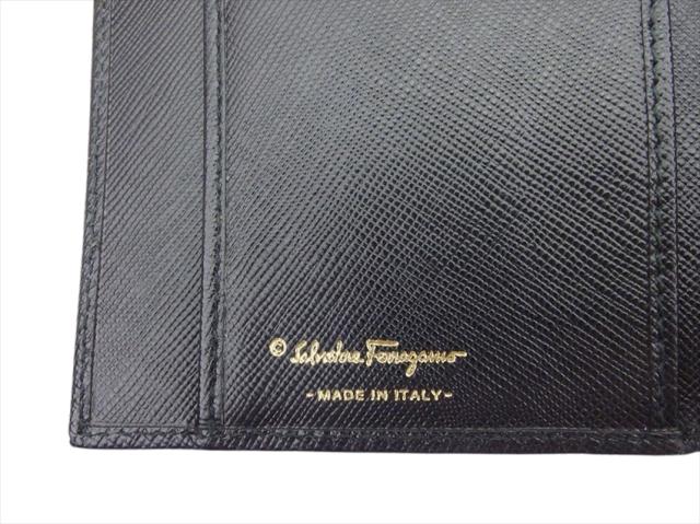 サルヴァトーレフェラガモ Salvatore Ferragamo 長財布ガンチーニ ブラック ゴールド レディース 中古_9