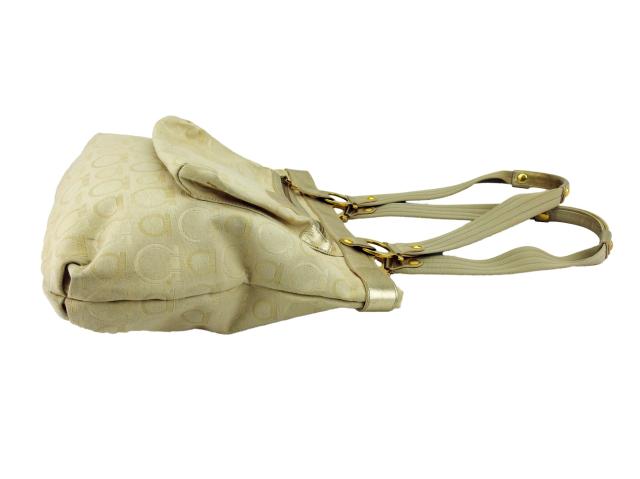 【月末SALE★30%OFF】サルヴァトーレフェラガモ Salvatore Ferragamo トートバッグガンチーニ ベージュ ゴールド レディース 中古