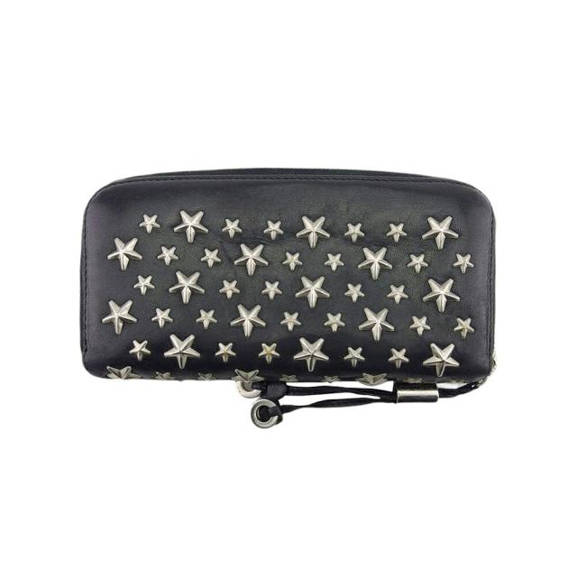 【BIGお買い物ラリー★30%OFFセール中】ジミーチュウ JIMMY CHOO 長財布スタースタッズ ブラック シルバー ゴールド レディース 中古