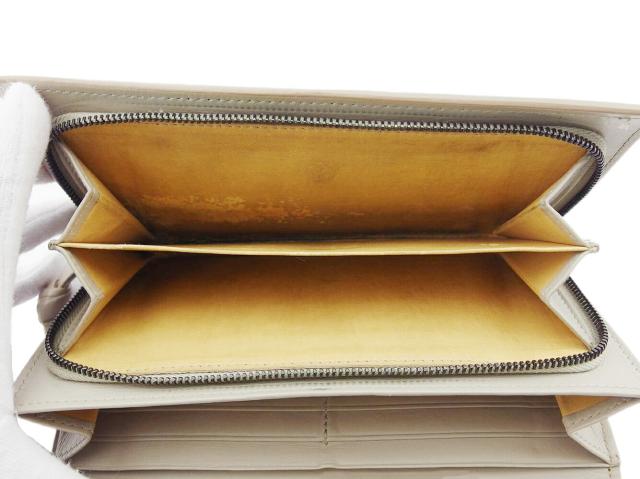 【30％OFF★週末タイムSALE】ボッテガヴェネタ BOTTEGAVENETA 長財布イントレチャート ゴールド グレー 灰色 ベージュ レディース 中古_5