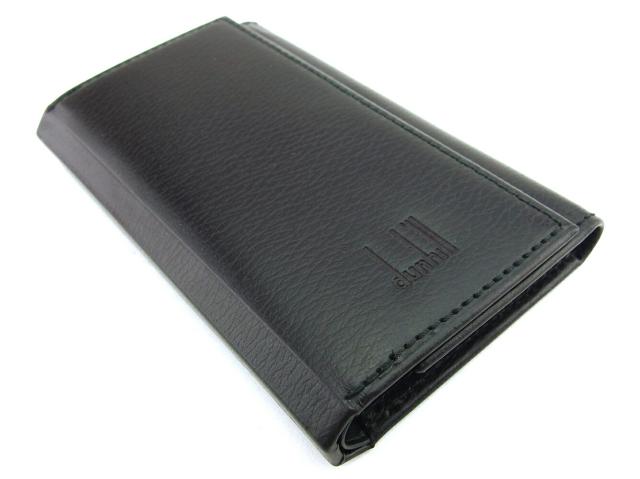 【ウィンターSALE★30%OFF】ダンヒル Dunhill キーケースロゴ刻印」 ブラック　シルバー レディース 中古