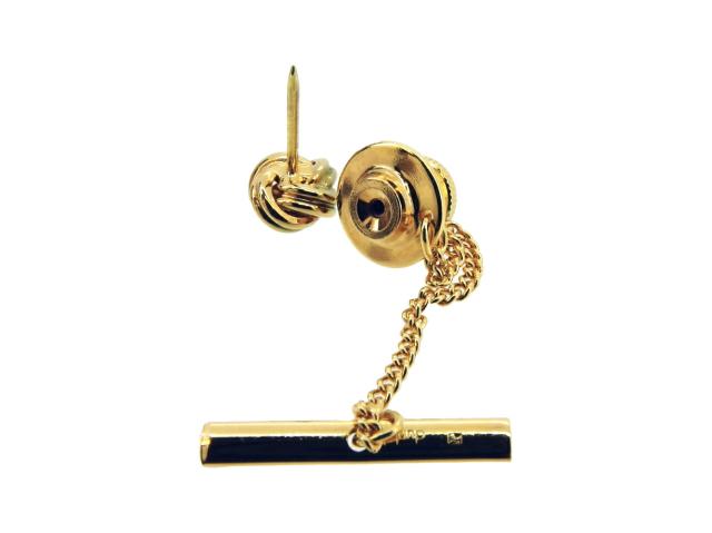 ダンヒル Dunhill カフス2アイテムセット dマーク スウィヴル式 タイタック ゴールド ブラック レディース 中古_10