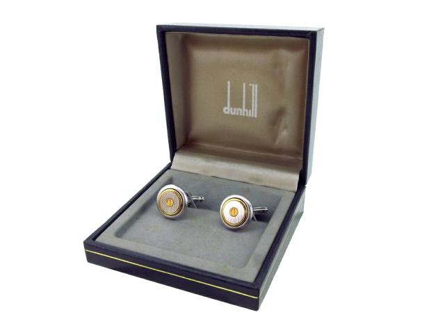 【30％OFF★週末タイムセール】ダンヒル Dunhill カフスdマーク スウィヴル式 シルバー ゴールド レディース 中古_8
