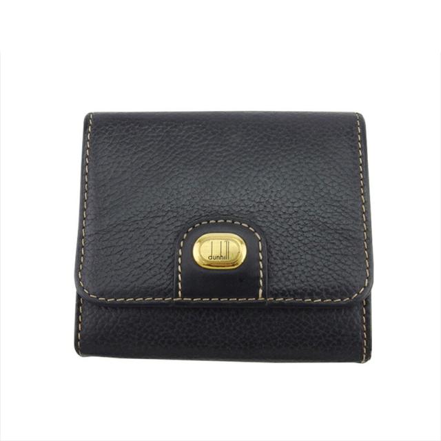 【BIGお買い物ラリー★30%OFFセール中】ダンヒル Dunhill ケースロゴプレート ブラック ゴールド レディース 中古