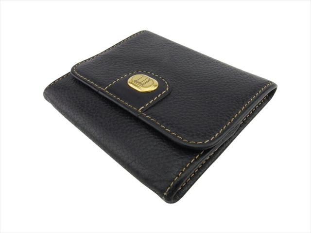 ダンヒル Dunhill コインケースロゴプレート ブラック ゴールド レディース 中古_3