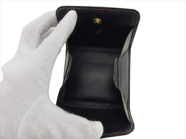 ダンヒル Dunhill コインケースロゴプレート ブラック ゴールド レディース 中古_6
