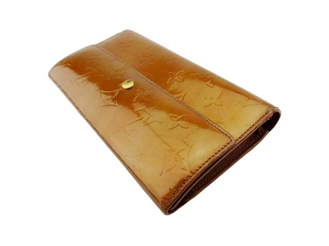 【30％OFF★週末タイムセール】ルイ・ヴィトン LOUIS VUITTON 長財布ヴェルニ ポルトトレゾールインターナショナル ブラウン ゴールド レディース 中古_2