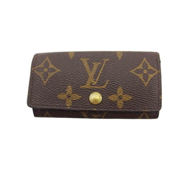 【BIGお買い物ラリー★30%OFFセール中】ルイ・ヴィトン LOUIS VUITTON キーケースモノグラム ミュルティクレ4 ブラウン ベージュ ゴールド レディース 中古