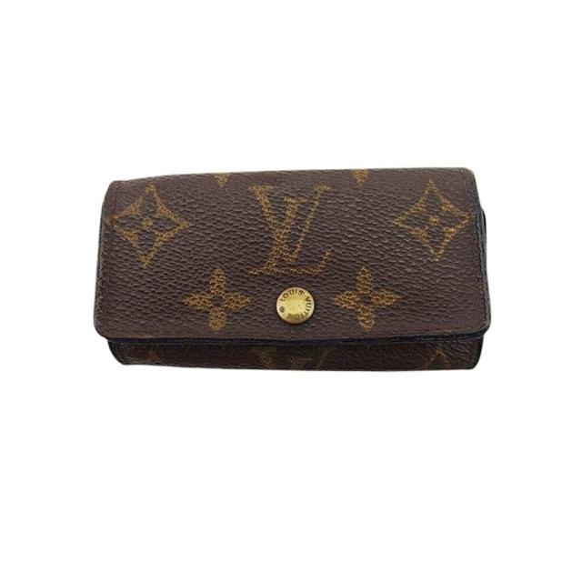 【BIGお買い物ラリー★30%OFFセール中】ルイ・ヴィトン LOUIS VUITTON キーケースモノグラム ミュルティクレ4 ブラウン ベージュ ゴールド レディース 中古