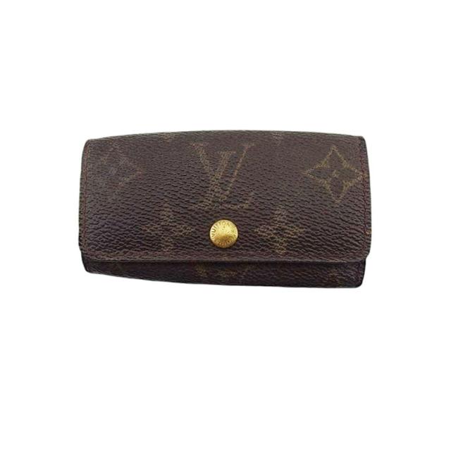 【BIGお買い物ラリー★30%OFFセール中】ルイ・ヴィトン LOUIS VUITTON キーケースモノグラム ミュルティクレ4 ブラウン ベージュ ゴールド レディース 中古