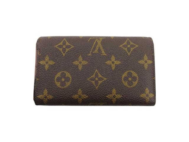 ルイ・ヴィトン LOUIS VUITTON 長財布モノグラム ポルトモネビエトレゾール ブラウン ベージュ ゴールド レディース 中古_1