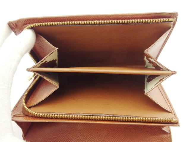 ルイ・ヴィトン LOUIS VUITTON 長財布モノグラム ポルトモネビエトレゾール ブラウン ベージュ ゴールド レディース 中古_5