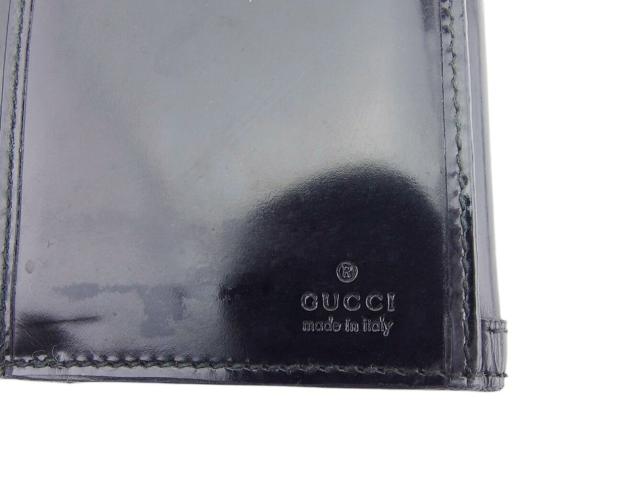 グッチ GUCCI 長財布金具ロック ブラック ゴールド レディース 中古_10