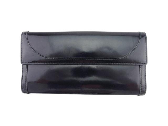 グッチ GUCCI 長財布金具ロック ブラック ゴールド レディース 中古_1