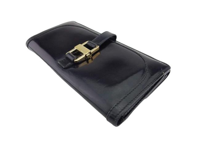 グッチ GUCCI 長財布金具ロック ブラック ゴールド レディース 中古_3