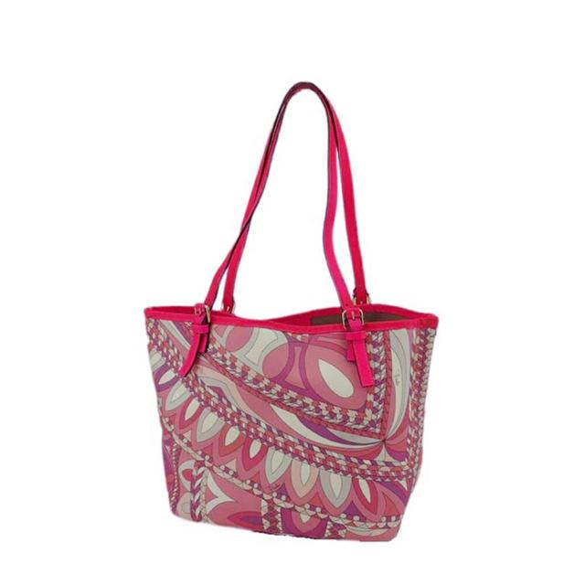 【BIGお買い物ラリー★30%OFFセール中】エミリオプッチ Emilio Pucci トートバッグプッチ（柄） ピンク パープル ホワイト 白 レディース 中古