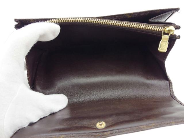 【30％OFF★週末タイムSALE】ルイ・ヴィトン LOUIS VUITTON 長財布モノグラム ポシェットポルトモネクレディ ブラウン ベージュ ゴールド レディース 中古_5