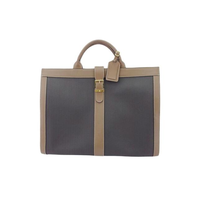 【BIGお買い物ラリー★30%OFFセール中】ダンヒル Dunhill ボストンバッグヘリンボーン グレー 灰色 ブラウン ゴールド レディース 中古