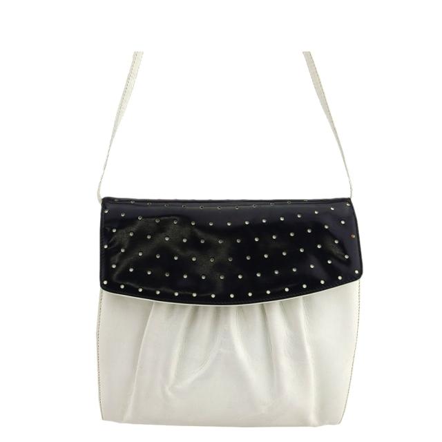 【X'masセール★30%OFF】サルヴァトーレフェラガモ Salvatore Ferragamo ショルダーバッグバイカラー ブラック　ホワイト レディース 中古