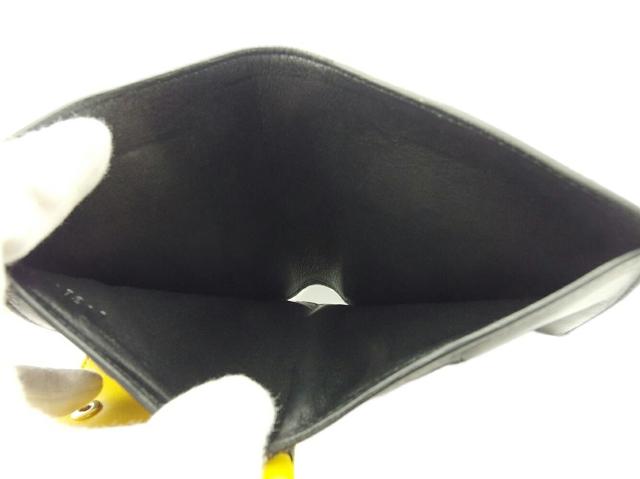 セリーヌ CELINE 二つ折り財布バイカラー ロゴ イエロー ブラック