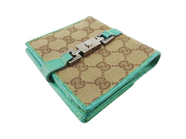 グッチ GUCCI 二つ折り財布GGキャンバス ジャッキー ベージュ ブラウン