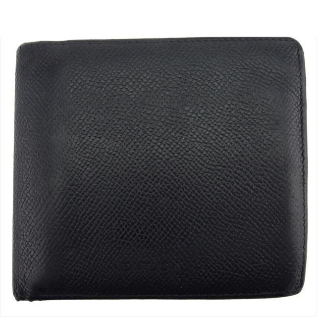 【BIGお買い物ラリー★30%OFFセール中】ブルガリ BVLGARI 二つ折り財布クラシコ ブラック レディース 中古