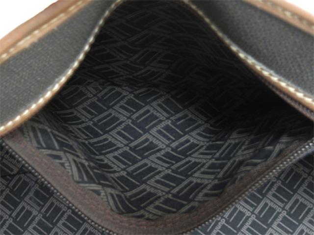 【30％OFF★週末タイムSALE】ダンヒル Dunhill ボストンバッグヘリンボーン グレー 灰色 ブラウン ゴールド レディース 中古_9