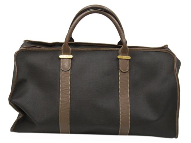 【30％OFF★週末タイムSALE】ダンヒル Dunhill ボストンバッグヘリンボーン グレー 灰色 ブラウン ゴールド レディース 中古_1