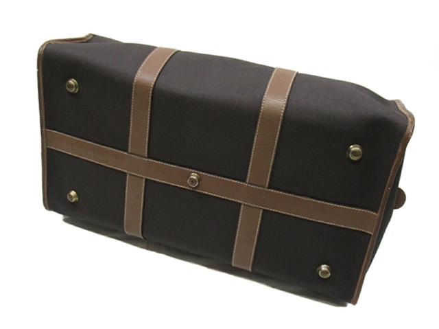 【30％OFF★週末タイムSALE】ダンヒル Dunhill ボストンバッグヘリンボーン グレー 灰色 ブラウン ゴールド レディース 中古_3