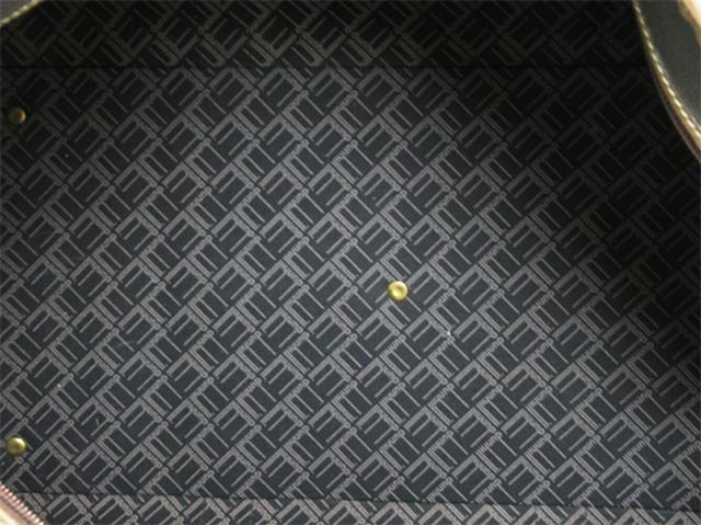 【30％OFF★週末タイムSALE】ダンヒル Dunhill ボストンバッグヘリンボーン グレー 灰色 ブラウン ゴールド レディース 中古_6
