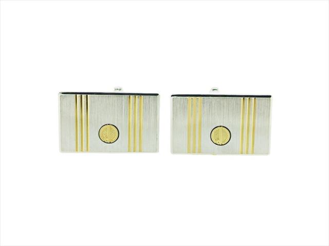 中古】 ダンヒル カフス メタル プラスチック ゴールド ホワイト