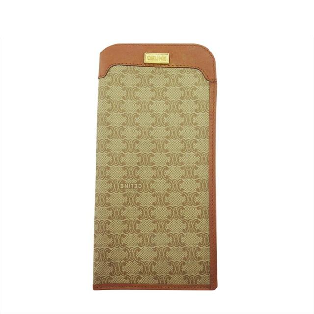 【X'masセール★30%OFF】セリーヌ CELINE メガネケースマカダム ベージュ ブラウン ゴールド レディース 中古