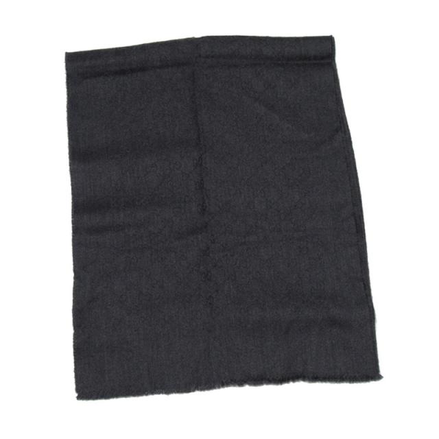 【BIGお買い物ラリー★30%OFFセール中】グッチ GUCCI マフラーGG柄 グレー 灰色 レディース 中古