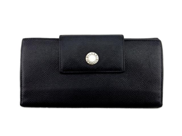 ブルガリ BVLGARI 長財布クラシコ ブラック シルバー レディース 中古