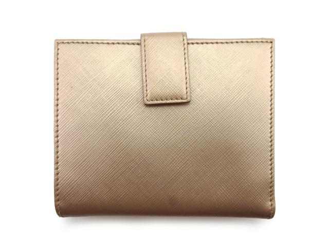 【GWタイムセール】サルヴァトーレフェラガモ Salvatore Ferragamo 二つ折り財布ヴァラリボン ゴールド シルバー レディース 中古_2